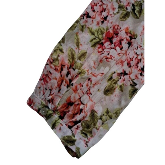 J Jill Dress Womens Large Cream Midi Pebble Hydrangea Floral Pockets Cottagecore - Picture 7 of 13